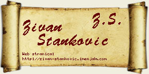 Živan Stanković vizit kartica